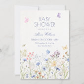 Invitation Wild flowers baby shower (Devant)