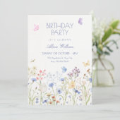 Invitation Wild flowers birthday (Debout devant)