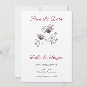 Invitation Wild Flowers with Branches and Leaves