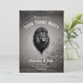 Invitation Wild Grace : portrait saisissant d'un lion (Debout devant)