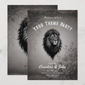 Invitation Wild Grace : portrait saisissant d'un lion (Devant / Derrière)