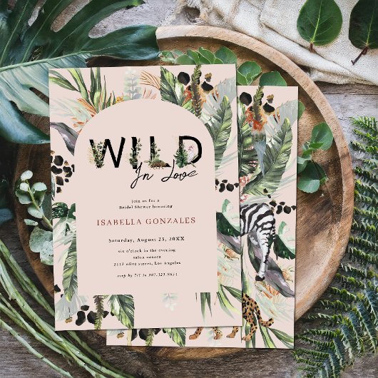 Invitation Wild In Love | Fête des mariées de la jungle