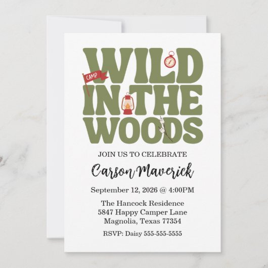Invitation Wild In The Woods Kids Birthday (Devant)