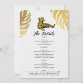 Invitation Wild Jungle Cheetah Gold Bachelorette Itinéraire (Dos)