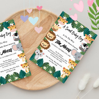 Invitation Wild Jungle Safari bébé garçon douche