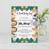 Invitation Wild Jungle Safari bébé garçon douche (Debout devant)