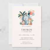 Invitation Wild Jungle Theme Birthday Party (Devant)