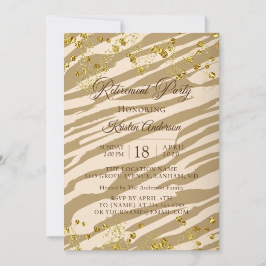 Invitation Wild Modern Chic Retraite Party (Devant)