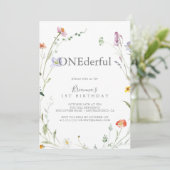 Invitation Wild Multicolor Floral Onderful Birthday Party (Debout devant)