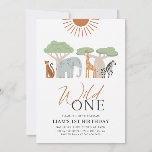 Invitation Wild One 1er anniversaire (Devant)