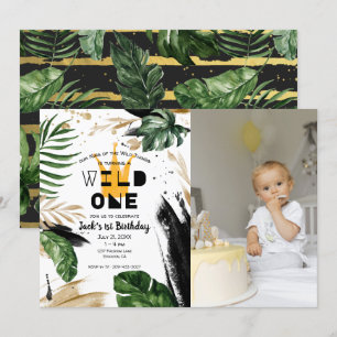 Invitation Wild One 1er anniversaire Couronne du roi des ob