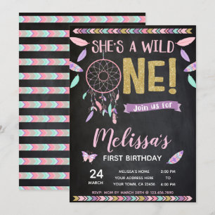Invitation Wild One 1st Birthday Invitation, tableau de bord