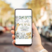 Invitation Wild One 1st Gold Jungle Animaux Anniversaire