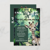 Invitation Wild One Adventure : Baby shower à thème Safari (Devant / Derrière)