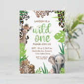 Invitation Wild One Animal Safari premier anniversaire (Debout devant)