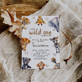 Invitation Wild One Animaux Moderne Simple bébé garçon douche