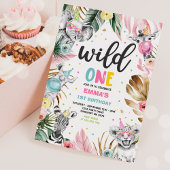 Invitation Wild One Anniversaire Gold Safari Jungle Animation