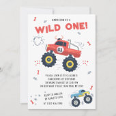 Invitation Wild One Anniversaire Moderne Enfants Monster Voit (Devant)