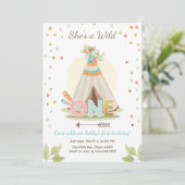 Invitation Wild One anniversaire Teepee Boho Girl (Debout devant)