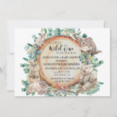 Invitation Wild One Australian Animal mite Baby shower (Devant)