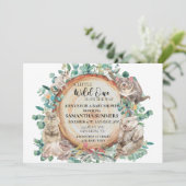 Invitation Wild One Australian Animal mite Baby shower (Debout devant)