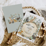 Invitation Wild One Australian Animals Greenery Birthday Boy<br><div class="desc">This elegant baby shower invitation features a group of adorable Australian animals and soft watercolor greenery. Suitable for both boy and girl birthday.</div>