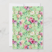 Invitation Wild One - Baby Elephant and Flowers 1er anniversa (Dos)