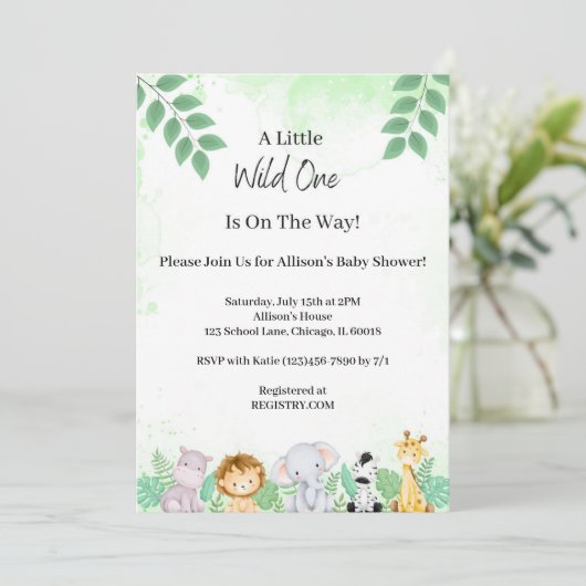 Invitation Wild One Baby shower (Debout devant)