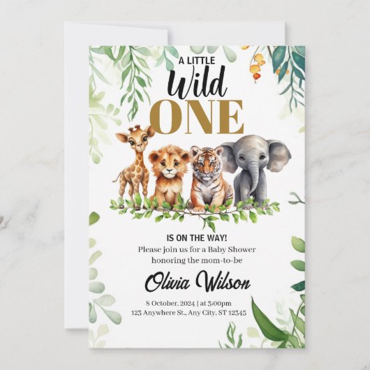 Invitation Wild One Baby shower (Devant)