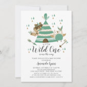 Invitation Wild One Baby shower (Devant)