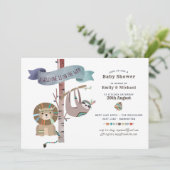 Invitation Wild One Baby shower Tribal Sloth TeePee (Debout devant)