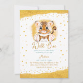 Invitation Wild One Baby Tiger Enfant mignonne premier annive (Devant)