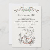 Invitation Wild ONE Baby tourne UN renard un anniversaire de (Devant)