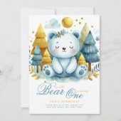 Invitation Wild One Bear 1er anniversaire (ou EDIT AGE) Or Tu (Devant)