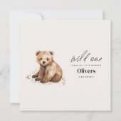 Invitation Wild One Bear Cub Baby Welcome 1st Birthday (Devant)