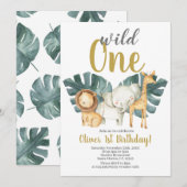 Invitation Wild One Birthday Boy (Devant / Derrière)