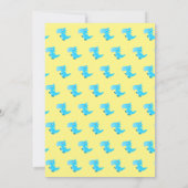 Invitation Wild ONE Blue Dinosaur Garçon 1er anniversaire (Dos)