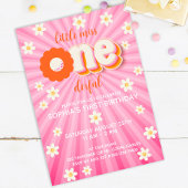 Invitation Wild One Boho Daisy Rainbow 1er Birthday Invitatia