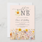 Invitation Wild One Boho Fleur sauvage 1er anniversaire (Devant)