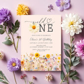Invitation Wild One Boho Fleur sauvage 1er anniversaire
