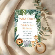 Wild One Boho Safari Jungle Animals 1st Birthday