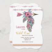 Invitation Wild One Boho Style (Devant / Derrière)