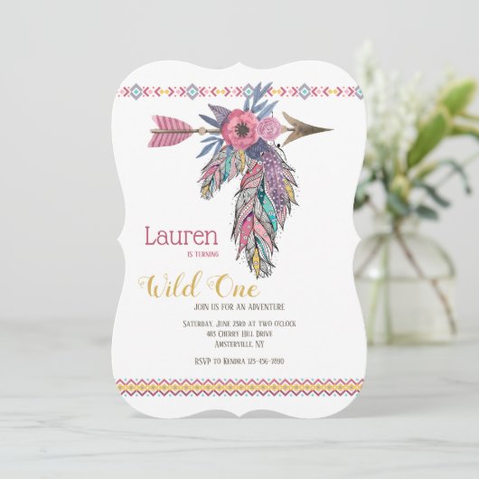 Invitation Wild One Boho Style (Debout devant)