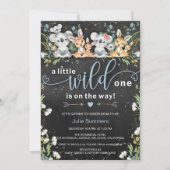 Invitation Wild One Boy Blue Koala & Kangaroo Baby shower (Devant)