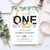 Invitation Wild One Boy Safari Anniversaire Jungle Animaux