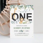 Invitation Wild One Boy Safari Anniversaire Jungle Animaux