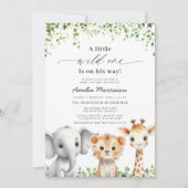 Invitation Wild One Boys Safari Animaux Baby shower (Devant)