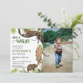 Invitation Wild One Cats Leopard Cougar Photo Anniversaire (Debout devant)