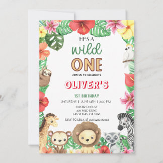 Invitation Wild One Celebration-Safari Aventure Extravaganza