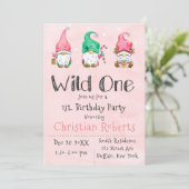 Invitation Wild One Christmas Gnomes 1er fête d'anniversaire (Debout devant)